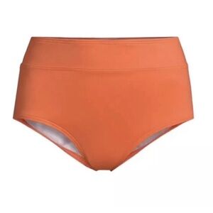 Lands’ End Woman’s Bikini Bottoms  Size 8 Orange Tummy Control High Waisted NWT